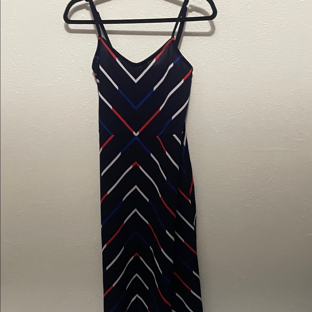 Tommy Hilfiger Chevron Maxi Dress - Black, Red, Blue